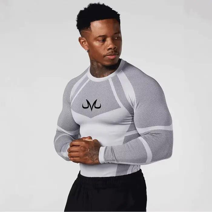 T-shirts de compression pour hommes – Vêtements de sport et d'entraînement en extérieur – Hauts respirants pour la course et l'exercice