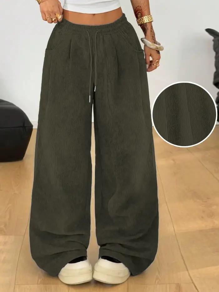 Pantalon cargo en velours côtelé rétro pour femmes
