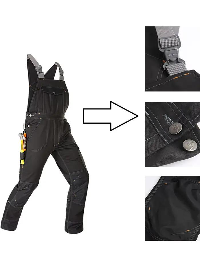 Soudage imbibé Travail Bavoir Salopette De Protection Veste De Travail Hommes Vêtements De Travail Outillage Uniforme Mécanicien Multi-Poche Cargo Pantalon S-5XL