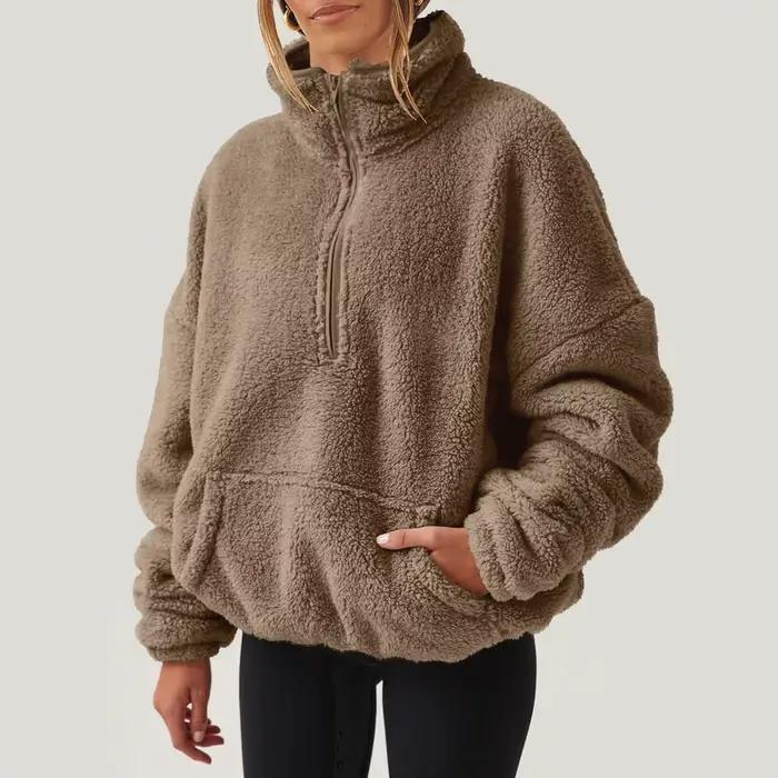 Sweat-shirt à fermeture éclair pour femme