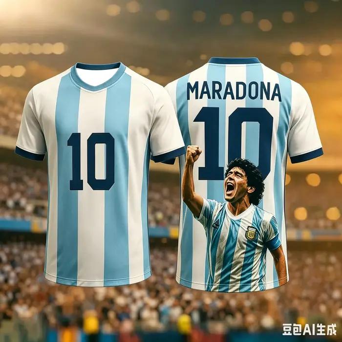 T-shirt à col rond Maradona édition commémorative
