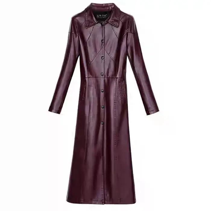 Nouvelle Femmes Manteau en Cuir de Mouton Automne Hiver 2026 Mode Garder au Chaud Veste Longue Épaissir Manteau En Cuir De Mouto