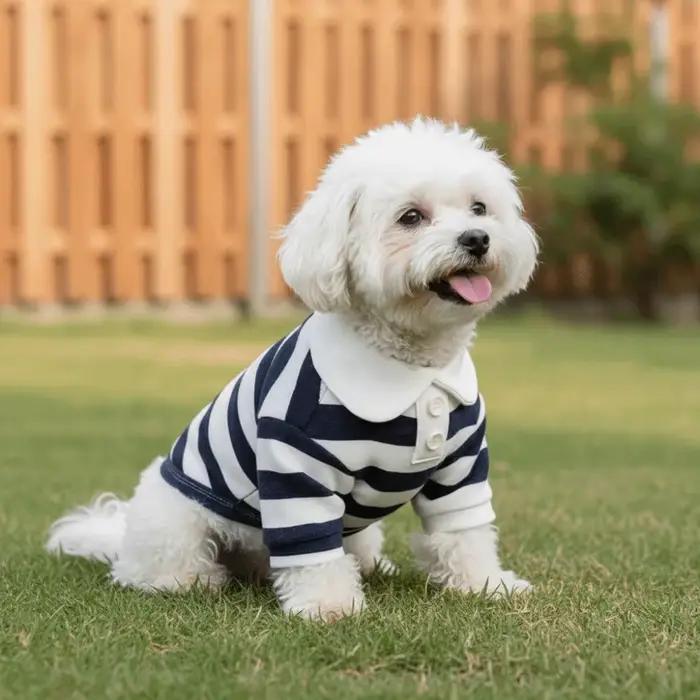 Chemise rayée pour chien style col chemise