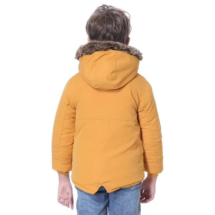 Manteau d'hiver à capuche en fausse fourrure pour garçons