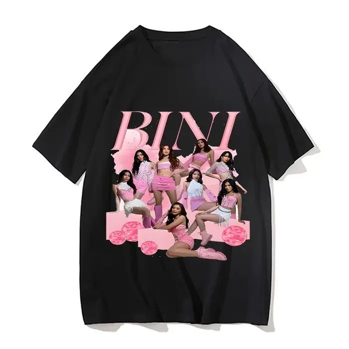 T-shirt Binic en pur coton homme femme streetwear vintage groupe de bol chanteur kpop marchandise occasion spéciale