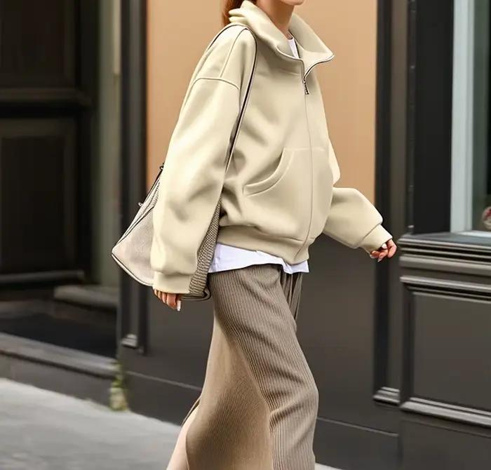 Sweat à capuche vêtements d'extérieur Cardigan