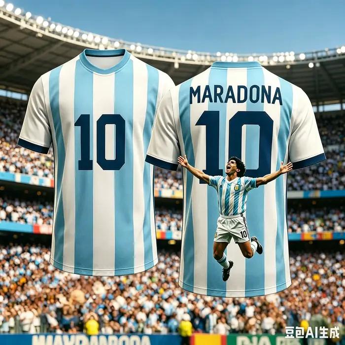 T-shirt à col rond Maradona édition commémorative
