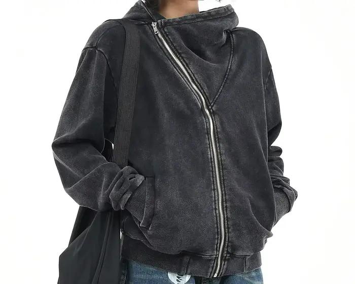 Sweat-shirt Cardigan à capuche rétro