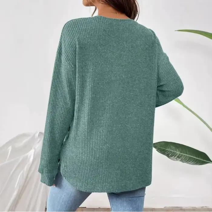 Pull décontracté à col rond et manches longues pour femmes enceintes