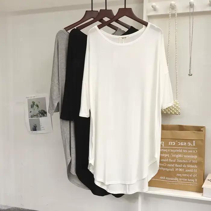 T-shirt modal à manches courtes pour femme protection solaire coupe ample fin printemps été style urbain sportif occaions estivales quotidiennes