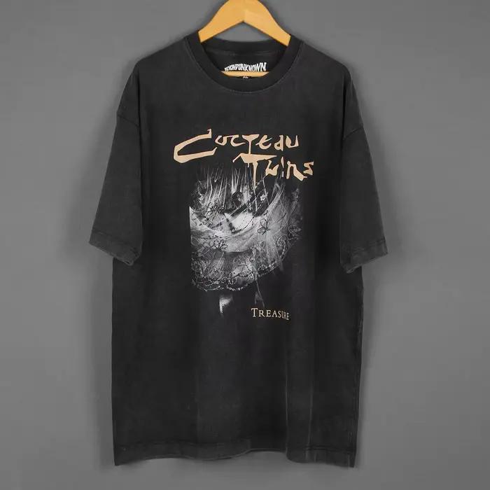 T-shirt Cocteau Twins en coton avec imprimé graphique pour hommes style décontracté musique alternative occasions quotidiennes et spéciales
