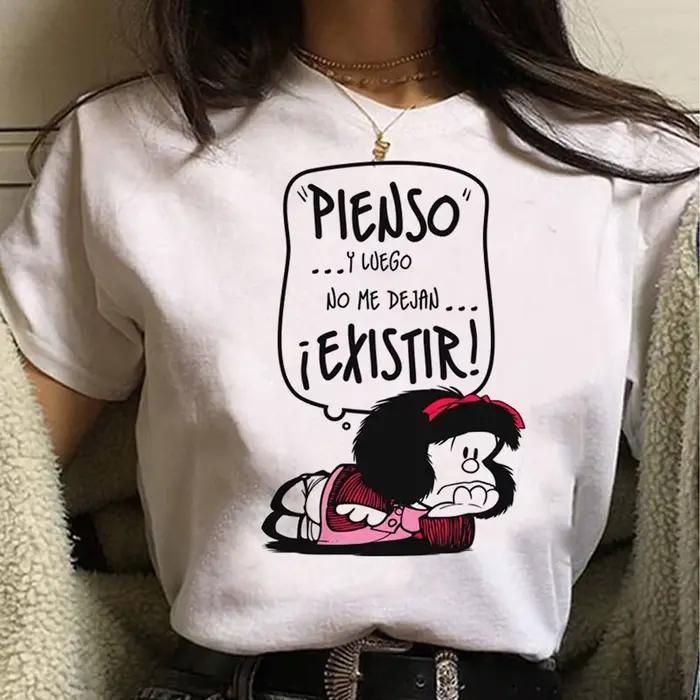 Mafalda t-shirts femmes harajuku japonais anime haut femme années 2000 manga vêtements