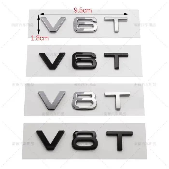 Autocollant d'insigne d'emblème de voiture, décalcomanies pour Audi A4L A5 A6L A7 S4 S5, 3D ABS V6T V8T Logo, coffre arrière, garde-boue latéral, accessoires de voiture