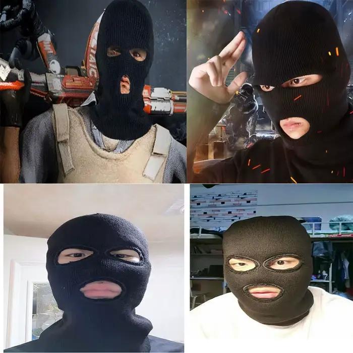 Cagoule tricotée à 3 trous coupe-vent intégrale