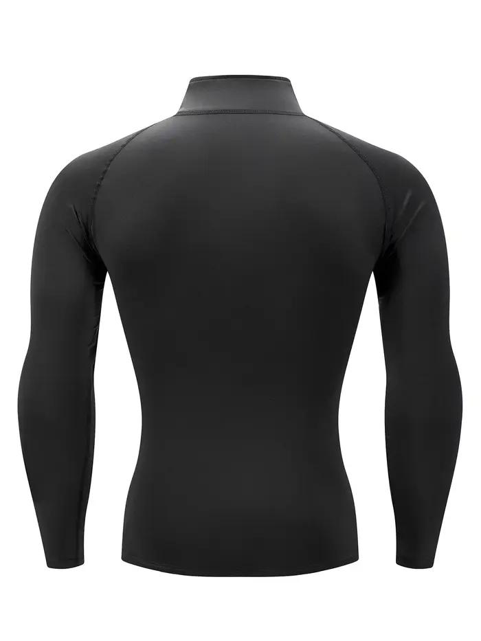 Hommes à manches longues entraînement vêtements de Compression chemises de Fitness mince T-shirt de gymnastique haut de