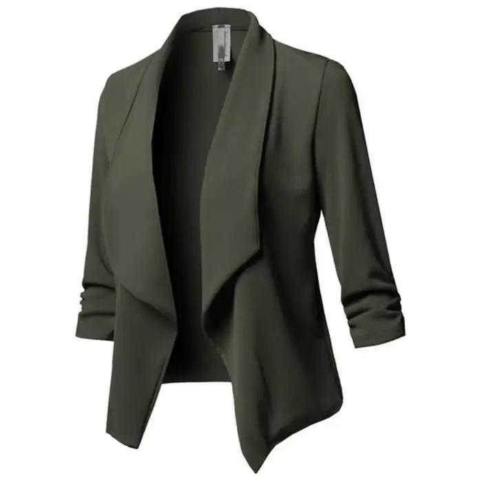 Blazer à manches longues pour femmes, veste décontractée à coupe ajustée, pour le bureau, les affaires, les tenues quotidiennes