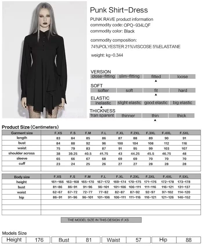 PUNK RAVE Robe chemise punk pour femme