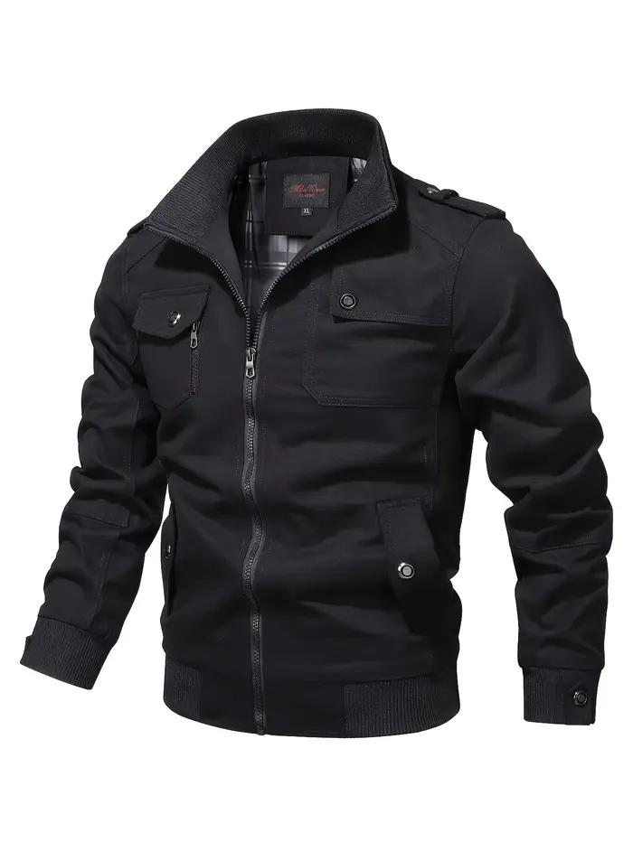 Veste de travail à col montant pour hommes, veste décontractée