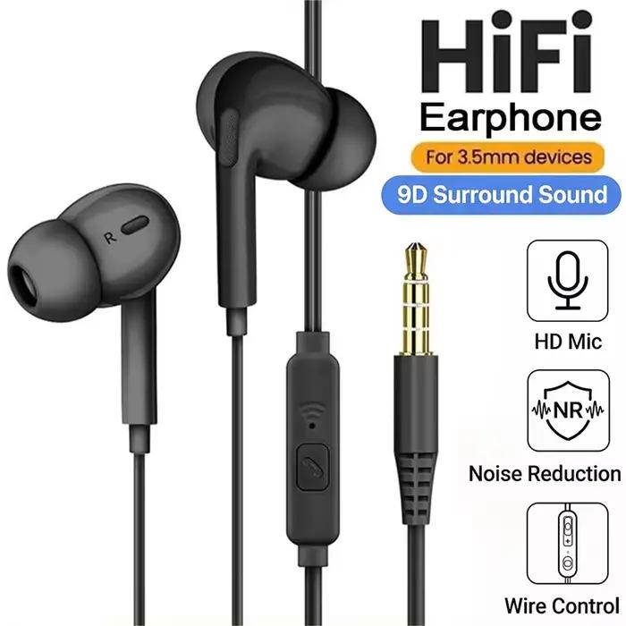 Écouteurs filaires pour sport intra-auriculaires basses puissantes stéréo pour iPhone Xiaomi Huawei confortables pour course à pied musique jogging