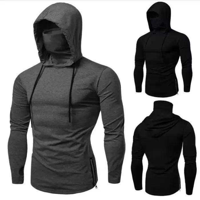 Sweat-shirt à col roulé brodé pour hommes, sweat à capuche Ninja japonais, Hip Hop, poche polaire, Streetwear, surdimensionné, Y2K, nouvelle collection automne