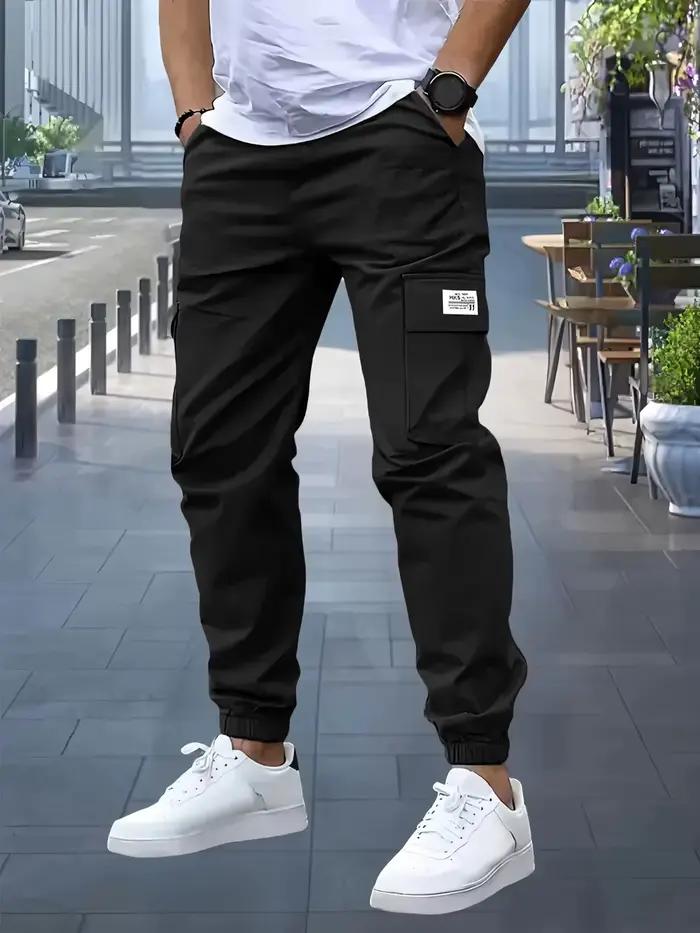 Pantalon de jogging cargo décontracté pour homme, taille 1XL-6XL, printemps/automne, cordon de serrage à la taille, pantalon tactique de randonnée pour homme avec poches