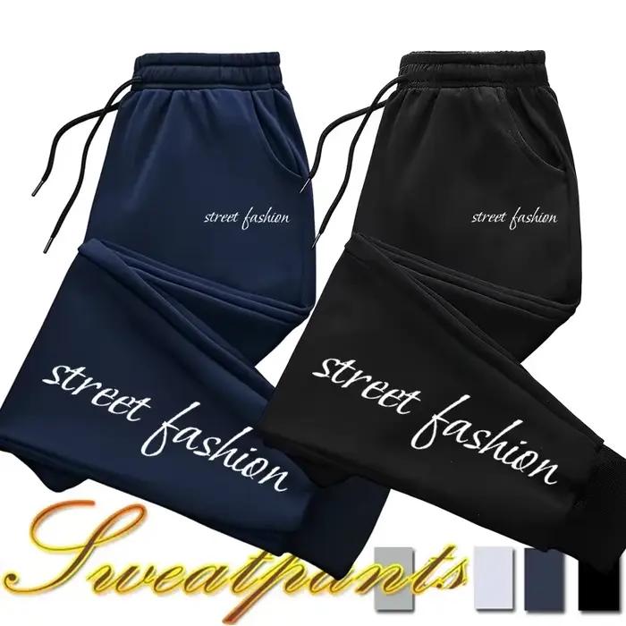 Pantalon de survêtement pour homme, décontracté, sportif, fitness, course à pied, jogging, taille élastique, confortable, long – Offre spéciale