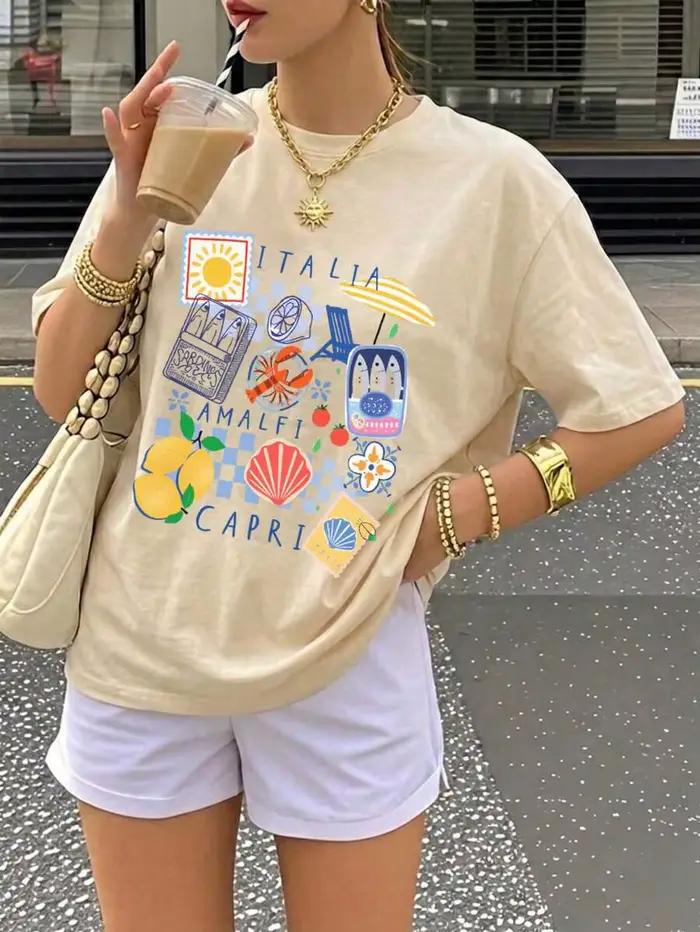 Nouveau T-shirt d'été blanc décontracté pour femme à manches courtes
