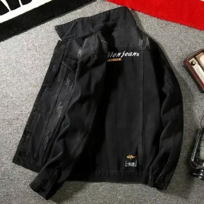 Manteaux en Jean pour hommes automne rayé jaune avec impression veste en jean pour hommes Y2k Vintage marque G vêtements d'extérieur d'hiver concepteur Joker corée