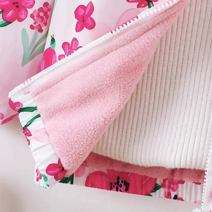 Veste à capuche pour enfants filles, vêtements d'extérieur d'automne/hiver, manteau et veste en velours pour bébés filles de 2 3 4 5 6 7 ans, 2025