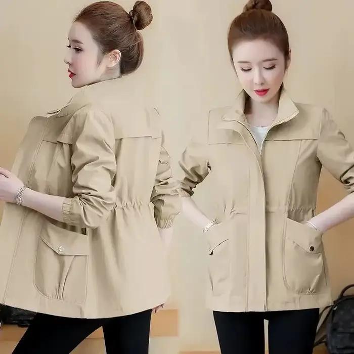 Pardessus décontracté à manches longues pour femmes avec poche et fermeture éclair