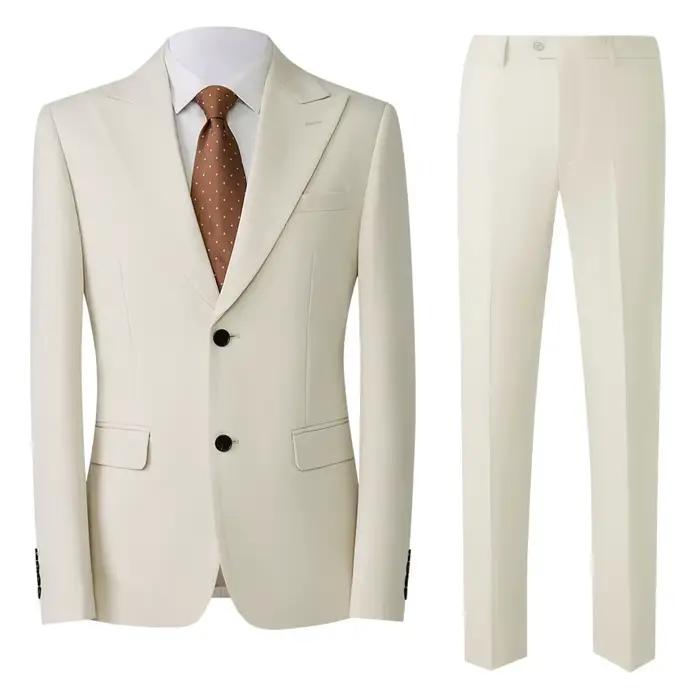 Costume 2 pièces beige pour homme