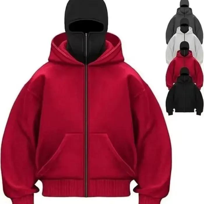 Chemise de Sport ample à capuche Ninja pour hommes, sweat-shirt de rue ample et décontracté, masqué, coupe-vent, Double, automne/hiver 2025