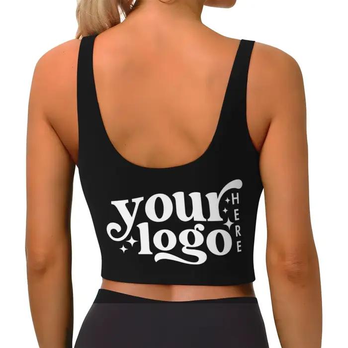 Soutien-gorge de sport à fort impact pour femmes, personnalisable avec logo, débardeur court de yoga sans coutures pour entraînement sportif intense