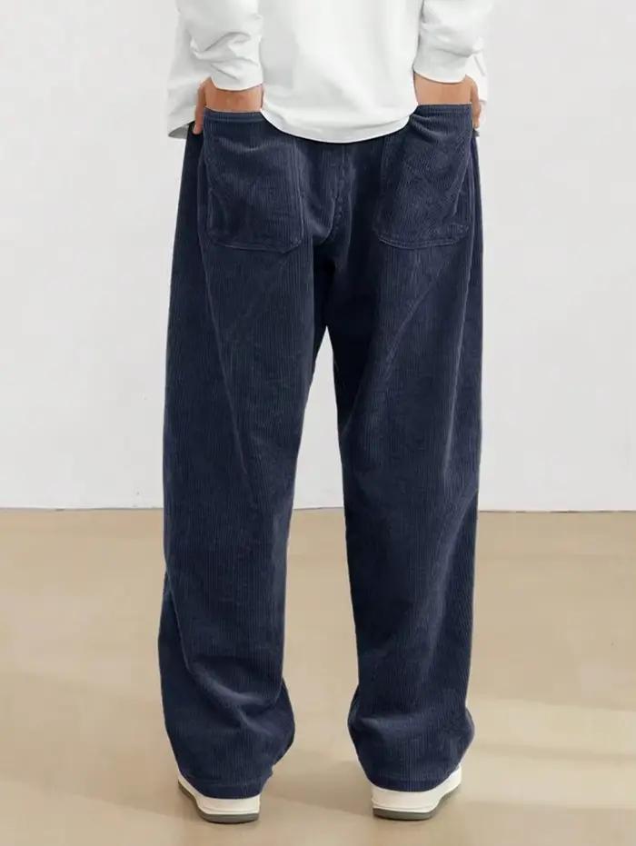 Nouveau pantalon décontracté droit en velours côtelé pour homme