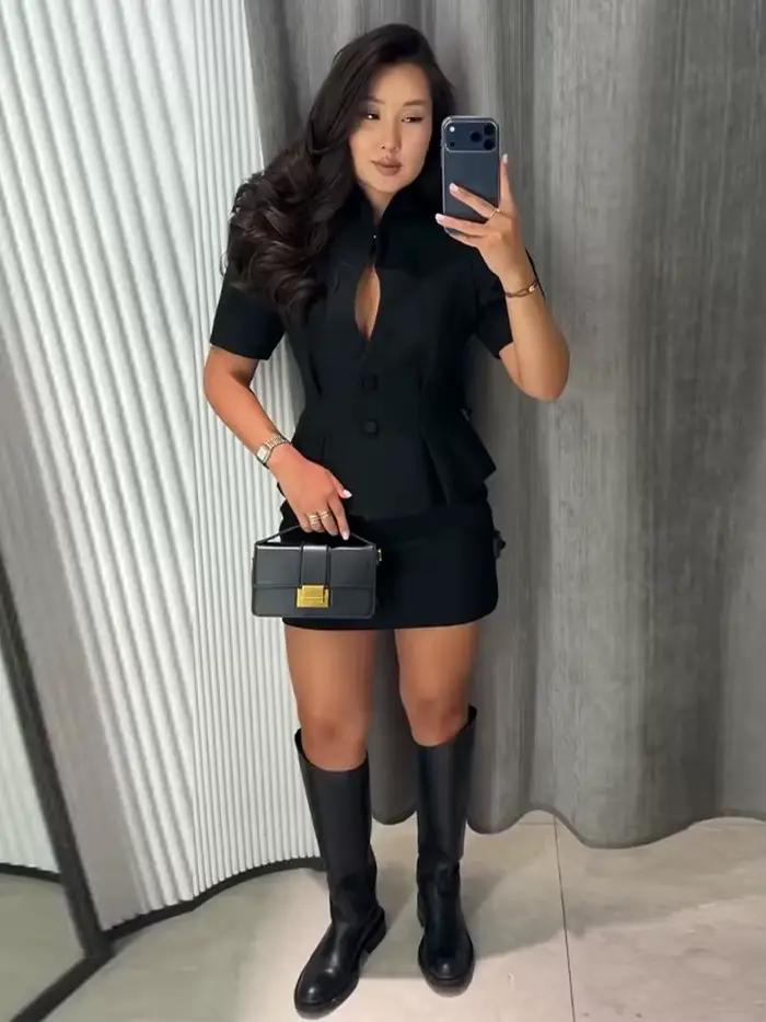 Manteau élégant à volants pour femme