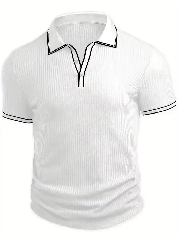 Nouveau Polo Homme Manches Courtes Couleur Unie Décontracté Chic Été T-shirt Tendance Golf