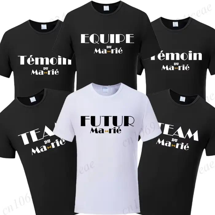 T-shirt de l'équipe française Evg Future Groom pour meilleurs hommes, équipe de marié, t-shirts de fête de mariage, célibataire, petit ami, enterrement de vie de garçon d'honneur