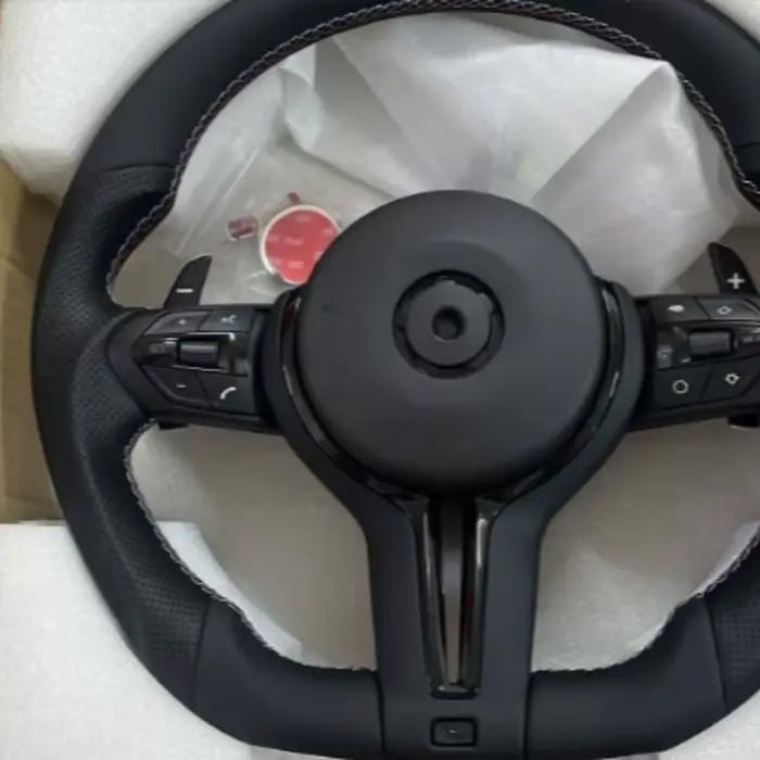 Volant sport M pour BMW F01 F06 F10 F11 F12 F20 F21 F22 F25 F26 F30 F31 F32 F33 F34 F36 M3 F80 M4 F82 M5 F90 en cuir noir
