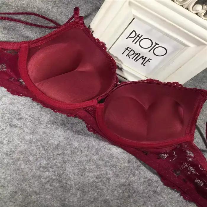 Soutien-gorge brodé en dentelle avec nœud papillon pour femme