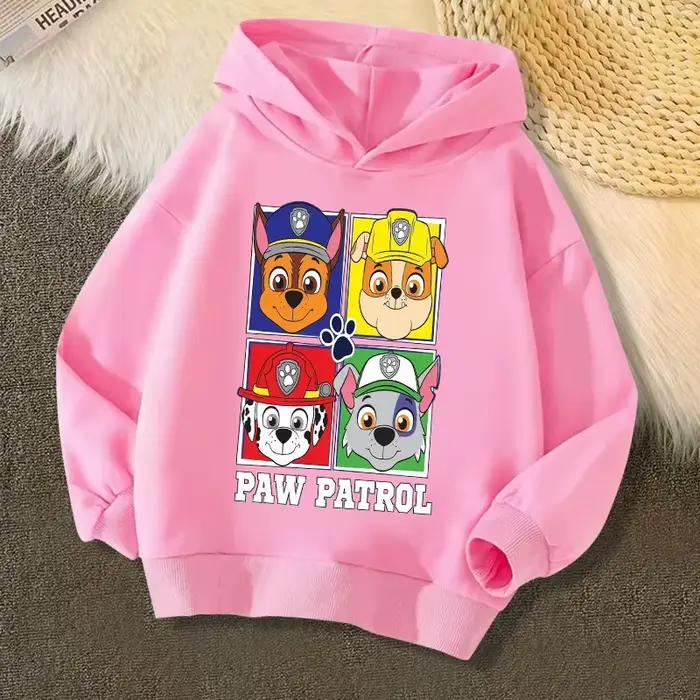 Sweat-shirt à capuche à manches longues pour enfants, imprimé dessin animé PAW Patrol, pull Chase Rubble Skye, vêtements pour garçons et filles, cadeaux