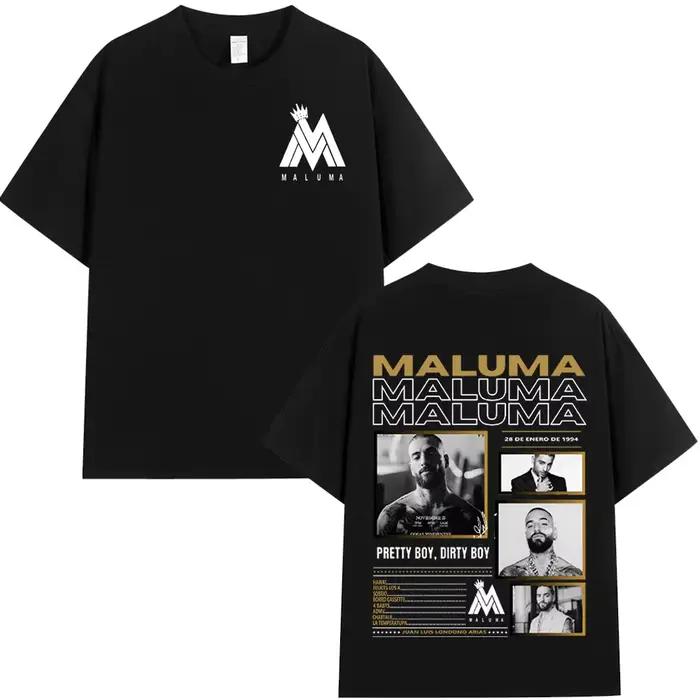T-shirt Rappeur Maluma Impression Graphique Coton Doux Hommes Femmes Mode Hip Hop Occasions Spéciales