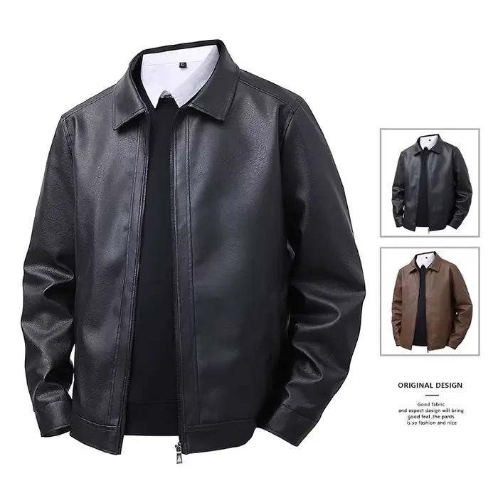 Veste en cuir coupe ample : confortable