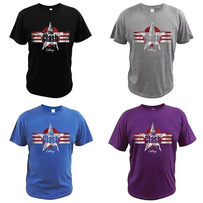 T-shirt JUSTEEASE homme 100% coton coloré imprimé style punk rock pour activités décontractées toutes saisons