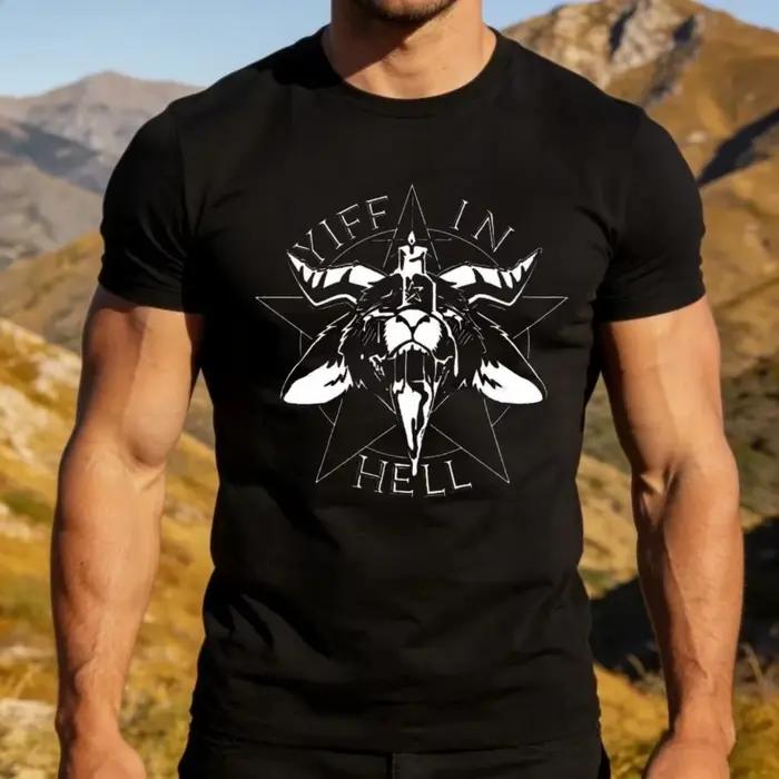 T-shirt Yiff in Hell, style gothique