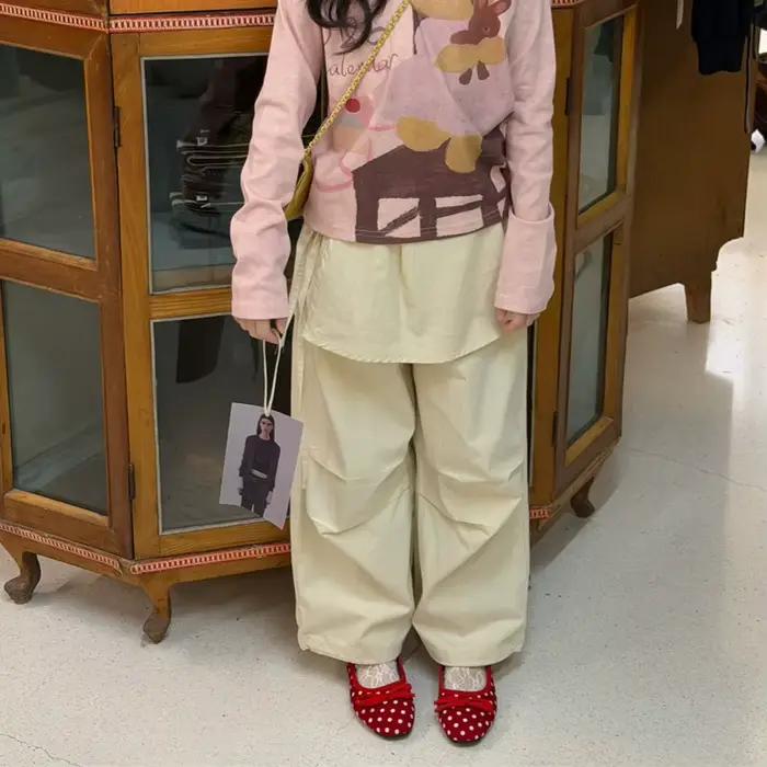 Pantalon large pour filles Printemps 2026 – Coupe décontractée et polyvalente