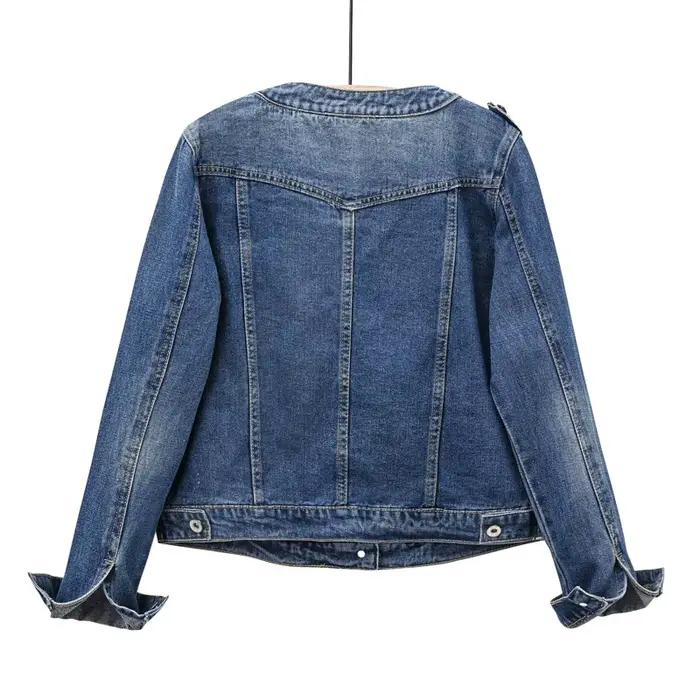 Veste en jean de couleur Pure pour femme
