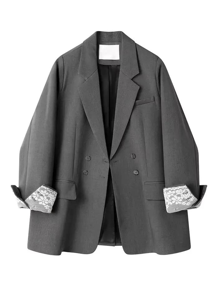 Luxe gris noir Blazer marque femmes