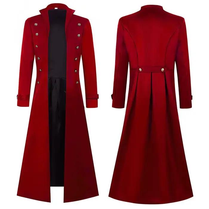 Vestes longues pour hommes de style gothique médiéval steampunk rétro