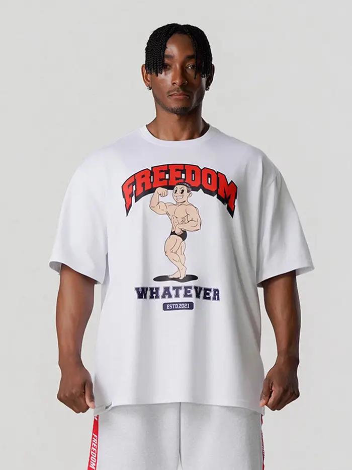 T-shirt à manches courtes FREEDOM Muscle Man Pattern pour hommes et femmes