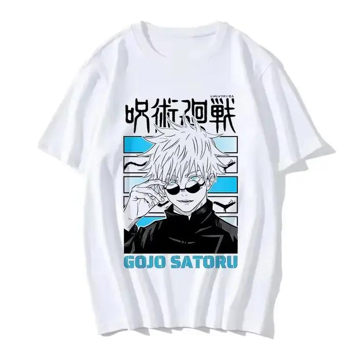 Gojo Satoru Anime Jujutsu Kaisen T-Shirt pour femmes t-shirts graphiques femme mode T-Shirt décontracté T-Shirt Manga hommes